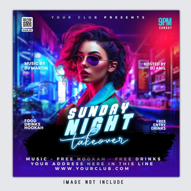 Club-DJ-Party-Flyer in den sozialen Medien
