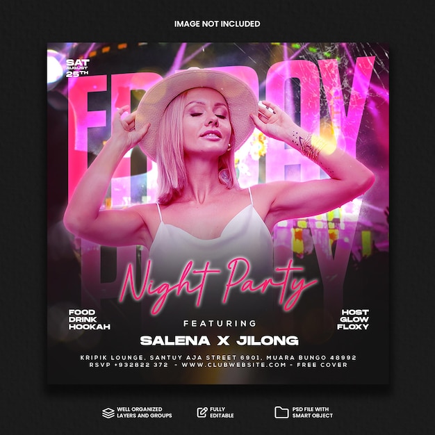 Club-DJ-Party-Flyer in den sozialen Medien