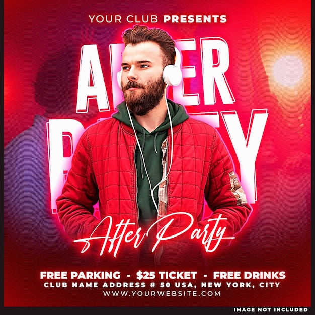 Club-DJ-Party-Flyer in den sozialen Medien