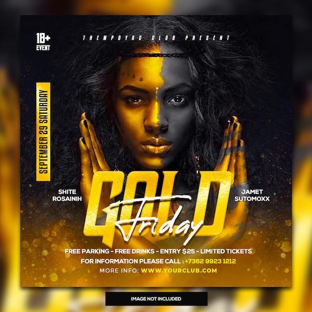 Club dj party flyer post sui social media e banner web