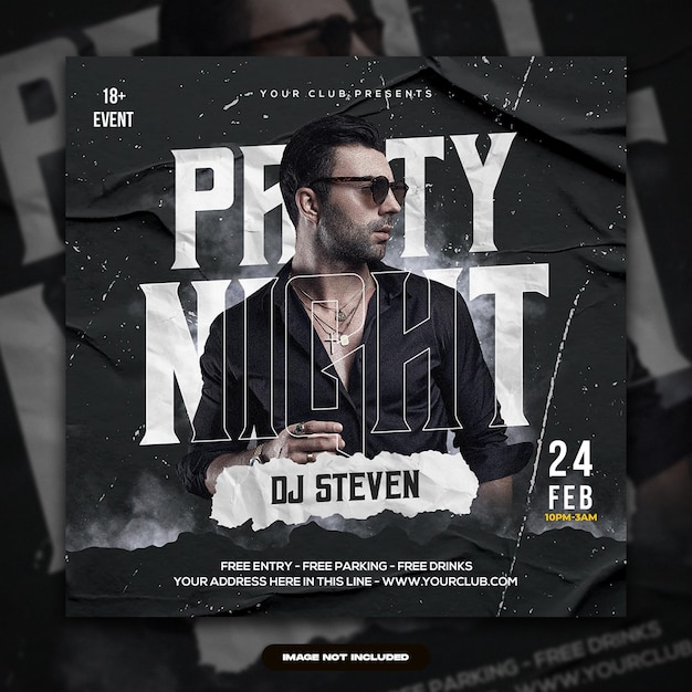 PSD club-dj-party-flyer social-media-beitrag premium psd