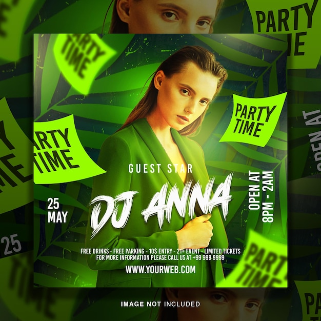 Club-DJ-Party-Flyer Social-Media-Beitrag