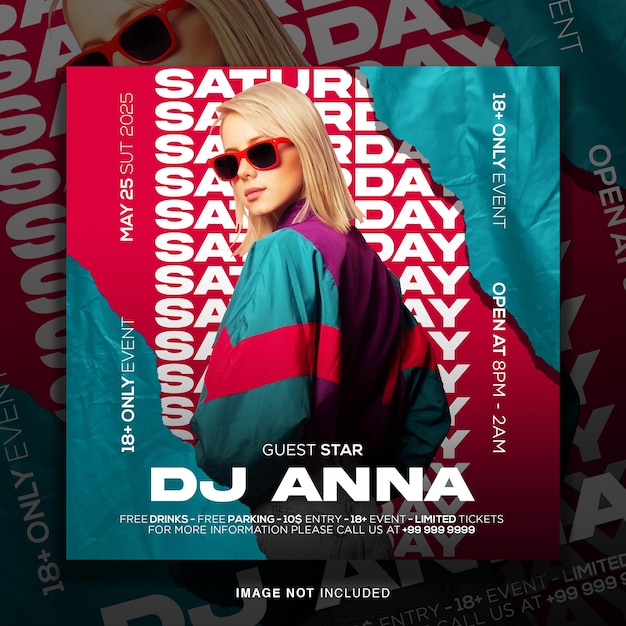 Club-dj-party-flyer social-media-beitrag