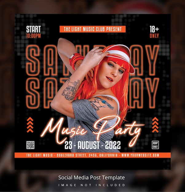 Club dj party flyer social media beitragsvorlage