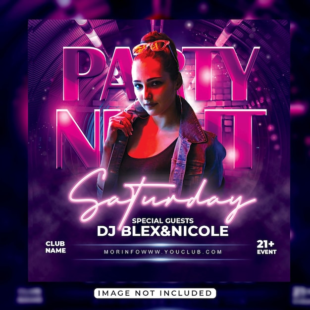 Club DJ Party Flyer Social Media Post e banner web