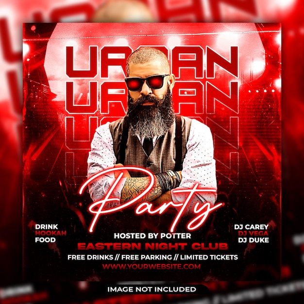 Club DJ Party Flyer Social Media Post e banner web