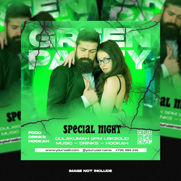 Club DJ Party Flyer Social Media Post e modello di banner web