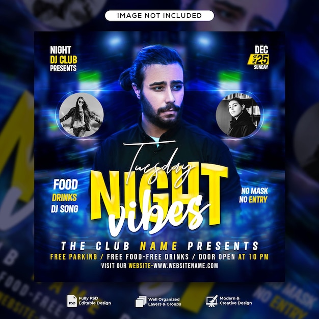 Club-dj-party-flyer social-media-post und web-banner