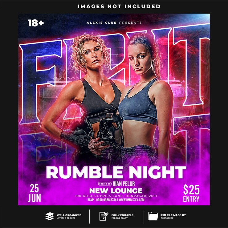 Club DJ Party Flyer Social Media Post und Webbanner Vorlage