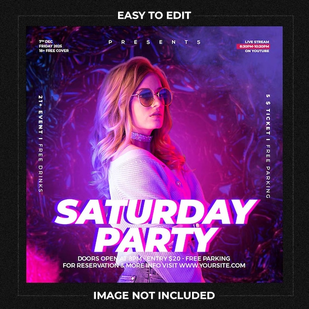 Club DJ Party Flyer Social Media Post Vorlage