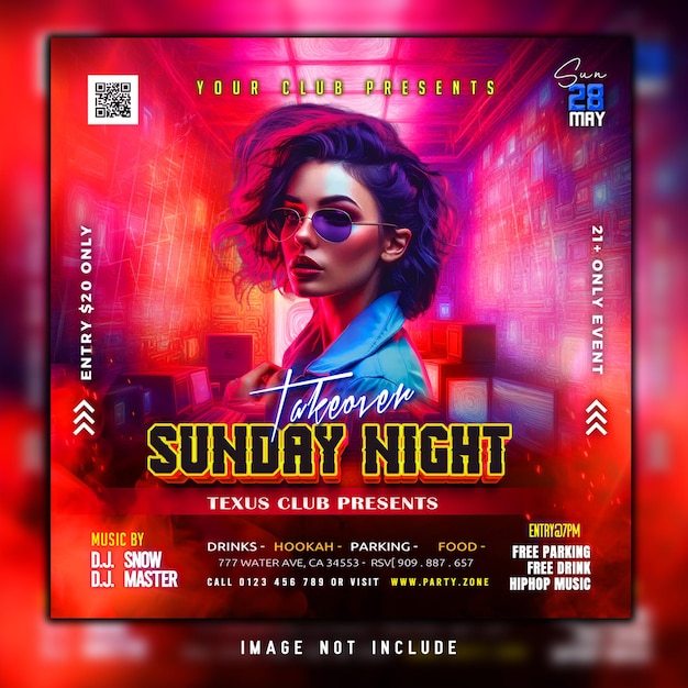 Club DJ Party Flyer Social Media Post