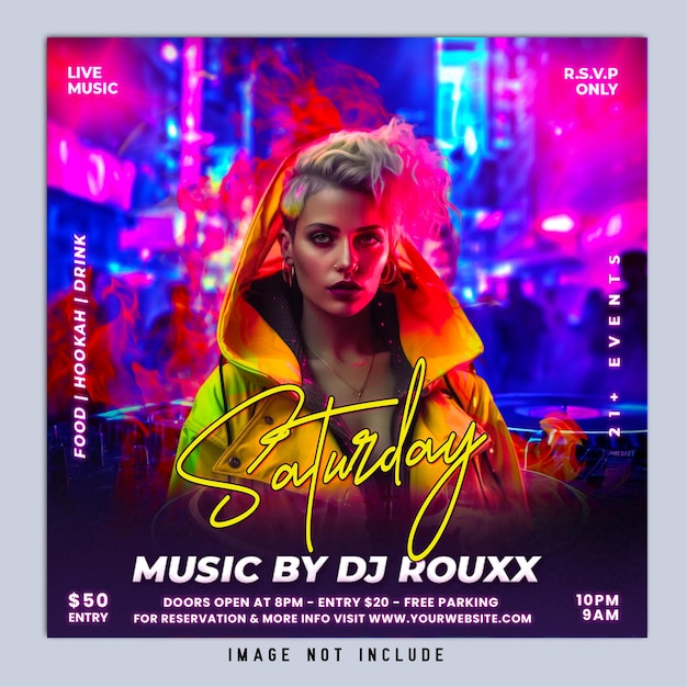 Club DJ Party Flyer Social Media Post