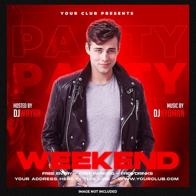 Club dj party flyer social media post