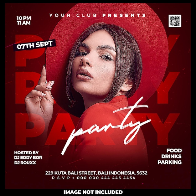 Club DJ Party Flyer Social Media Post