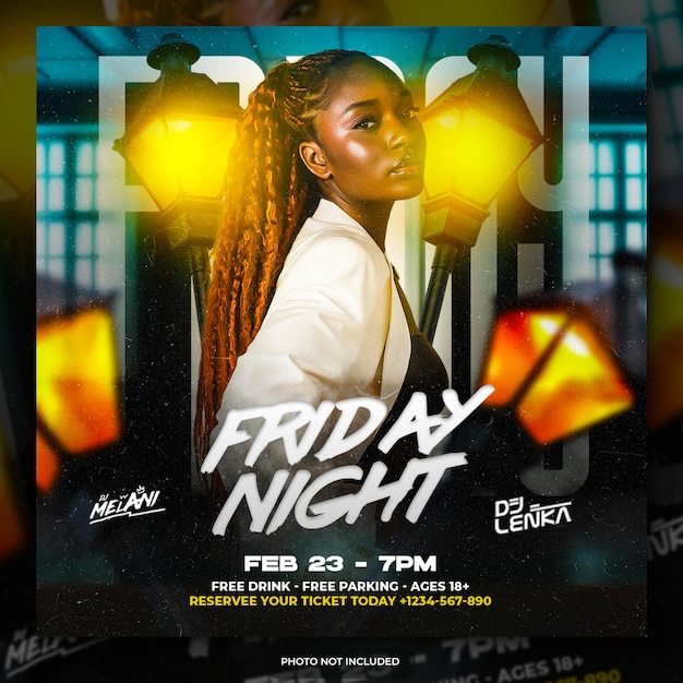 Club DJ Party Flyer Social Media Post