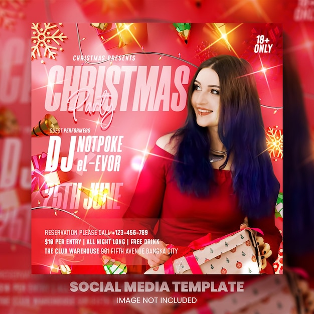 PSD club dj party weihnachtsflyer social media post