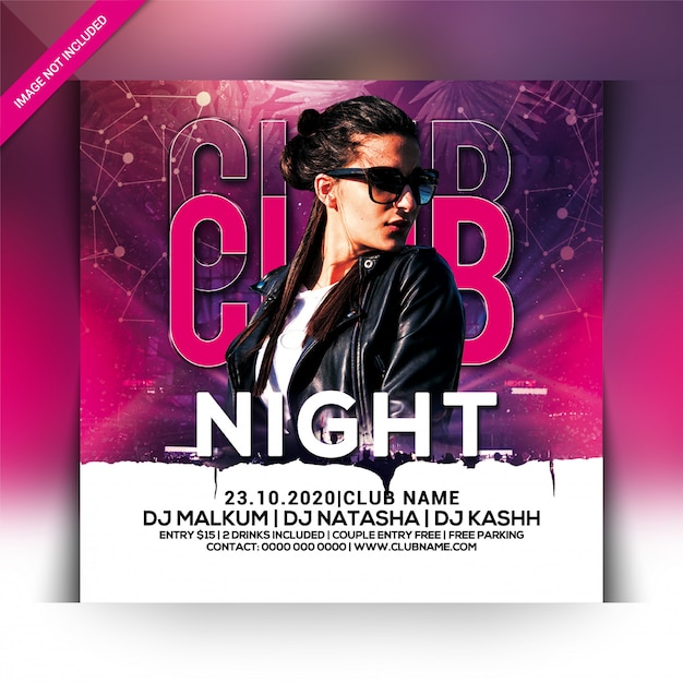 Club nacht party flyer vorlage