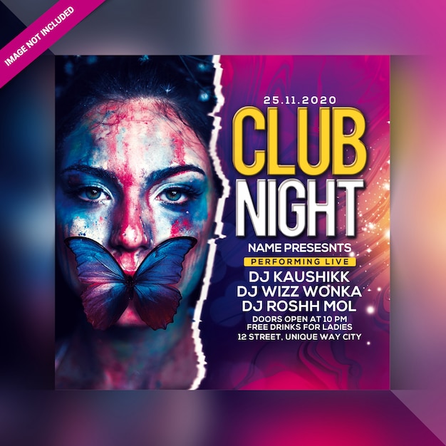 Club nacht party flyer