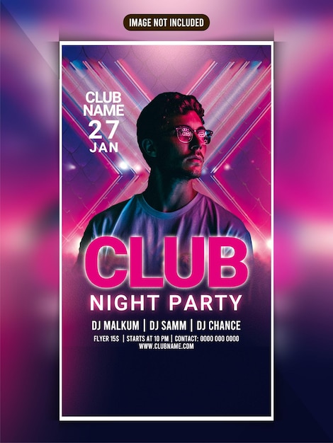 Club night party instagram web-banner-vorlage