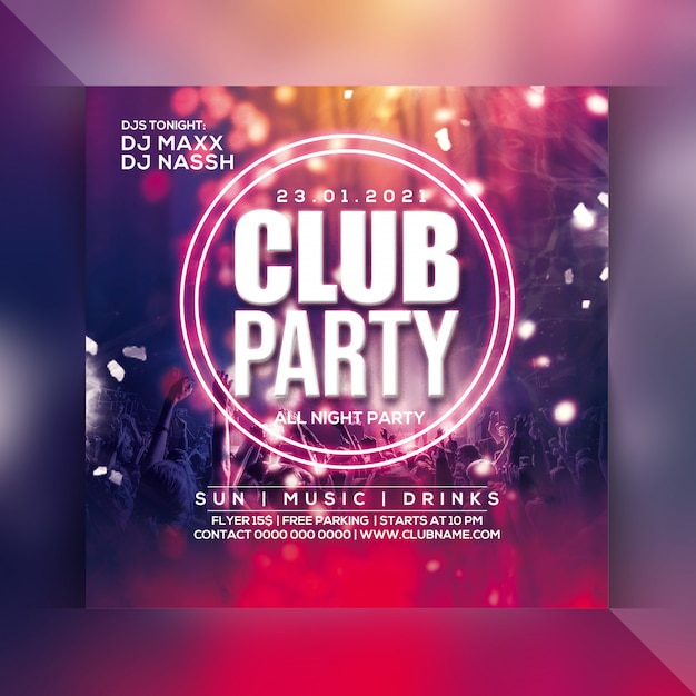 PSD club party flyer