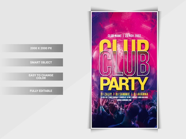 PSD club-party-instagram-web-banner-vorlage