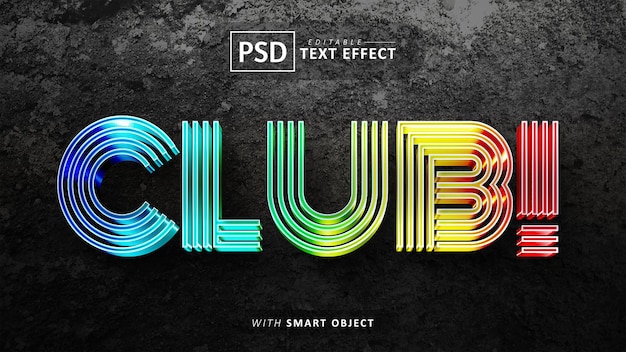 PSD clubtext bearbeitbare 3d-schrifteffekte