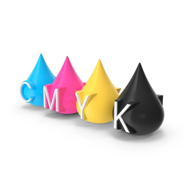 CMYK Color Model Ink Droplets