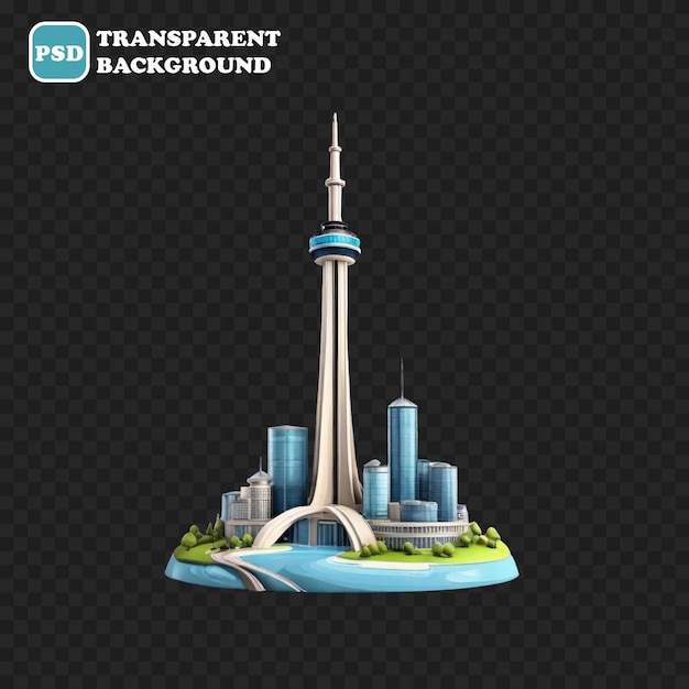 PSD cn-turm-symbol isoliert 3d-render-illustration