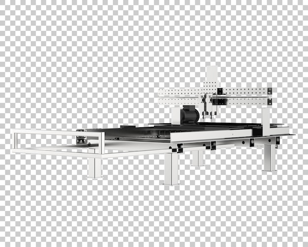 cnc machine isolated on transparent background 3d rendering illustration