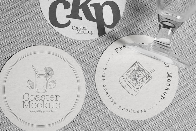 PSD coaster-mockup im innenraum