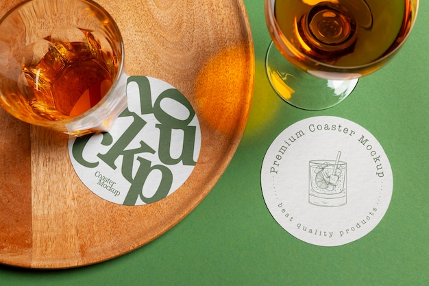 PSD coaster-mockup im innenraum