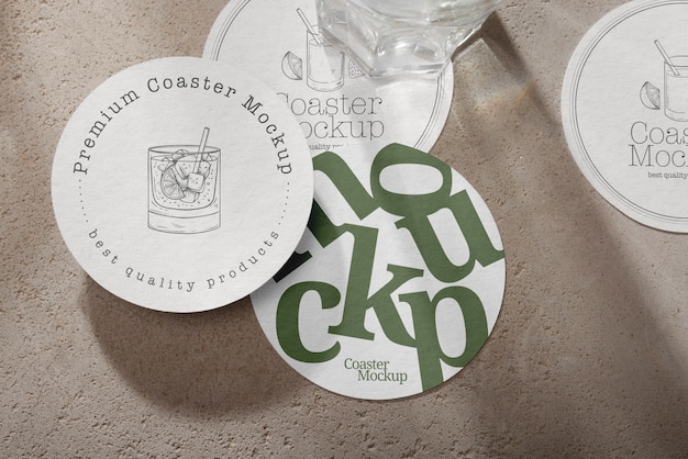 PSD coaster-mockup im innenraum