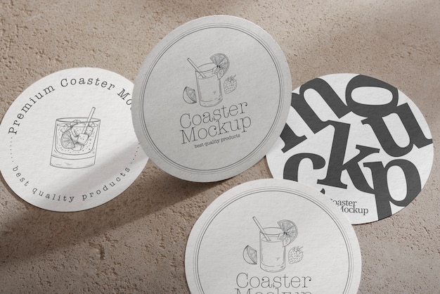 Coaster-Mockup im Innenraum