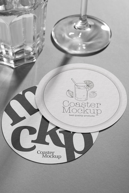 PSD coaster-mockup im innenraum