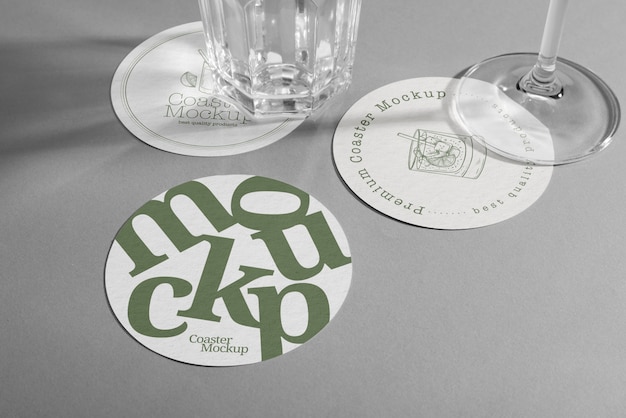 PSD coaster-mockup im innenraum