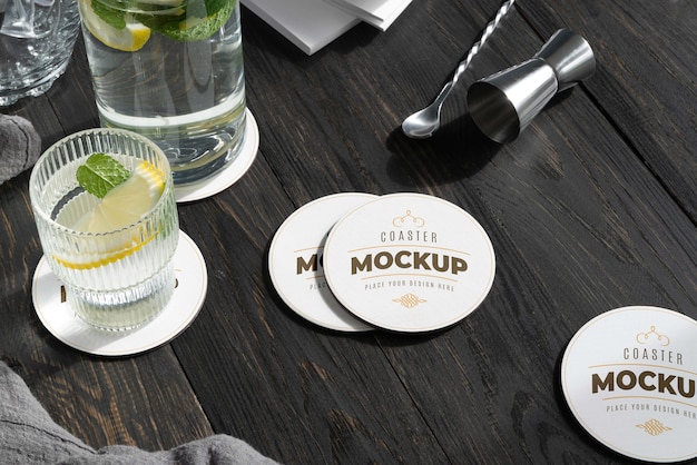 Coaster-Mockup im realen Kontext