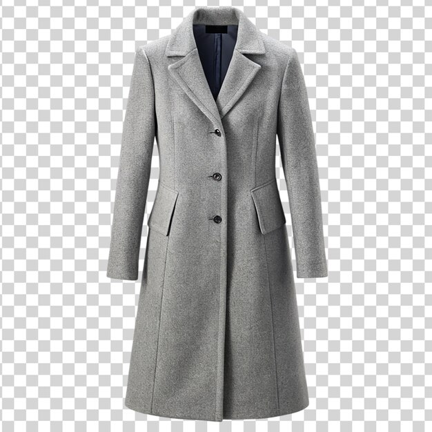 PSD coat gris isolé sur fond transparent