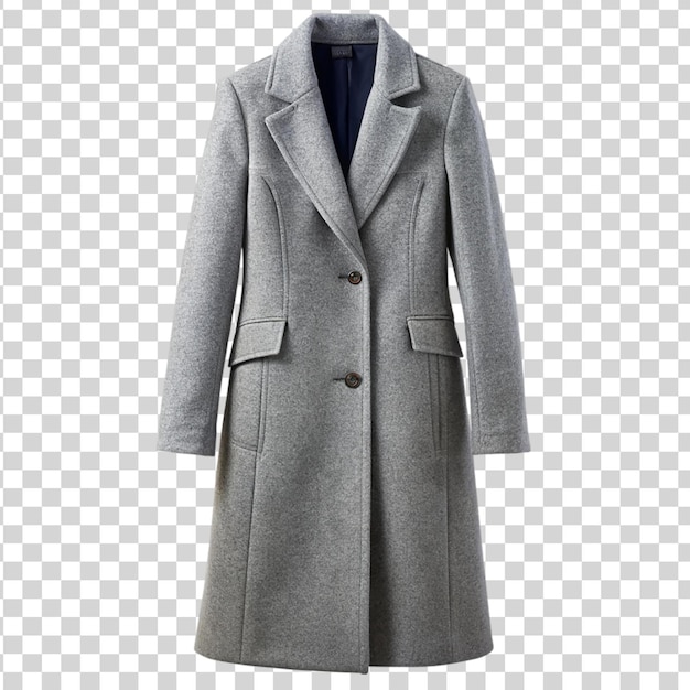 PSD coat gris isolé sur fond transparent