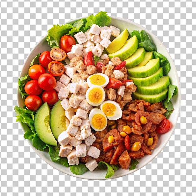 Cobb-salat auf weißem hintergrund