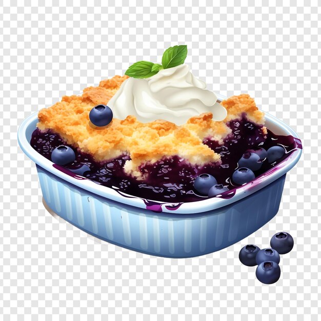 Cobbler de arándanos aislado sobre un fondo transparente