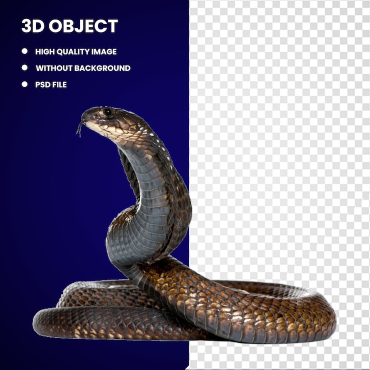 PSD cobra rey serpiente 3d cobra egipcia