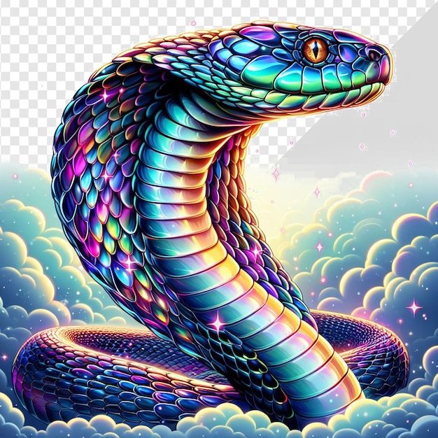 PSD le cobra roi africain isolé sur un fond transparent serpent png cobra pic ophiophagus hannah