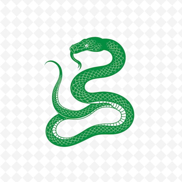 PSD cobra verde com fundo branco