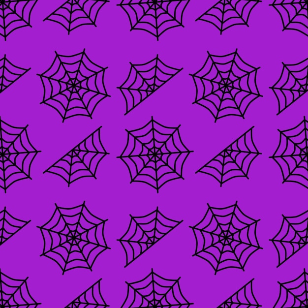 Cobweb repeating pattern on purple background