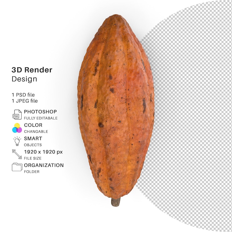 PSD coca fruit modelagem 3d arquivo psd realista