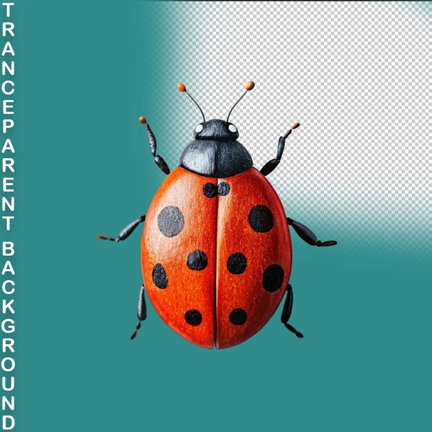 PSD une coccinelle sur un fond transparent