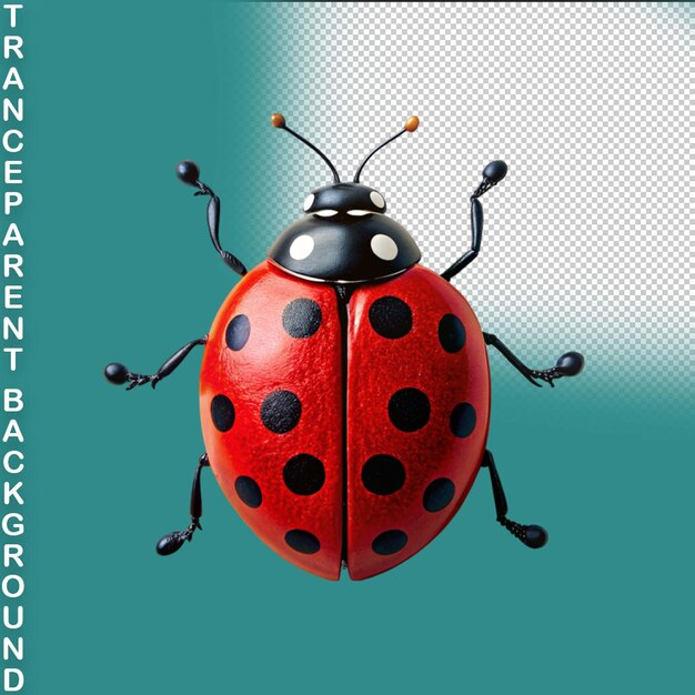 PSD une coccinelle sur un fond transparent