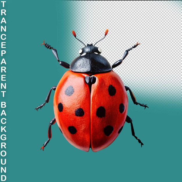 PSD une coccinelle sur un fond transparent