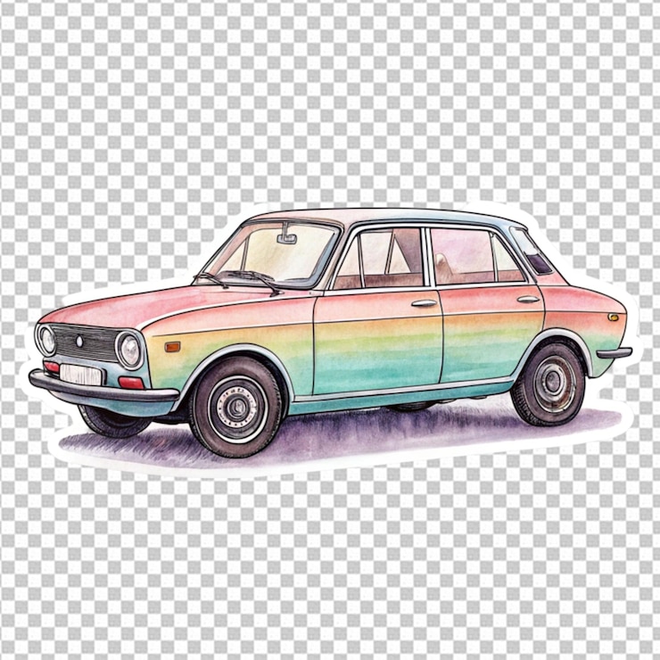 PSD coche de acuarela