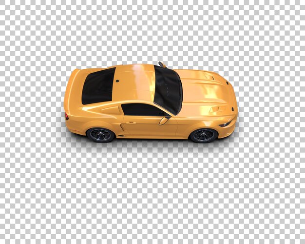 un coche amarillo con el capó abierto se muestra en una cuadrícula